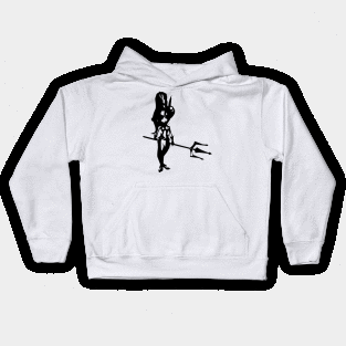 Mermaid minimal silhouette white Kids Hoodie